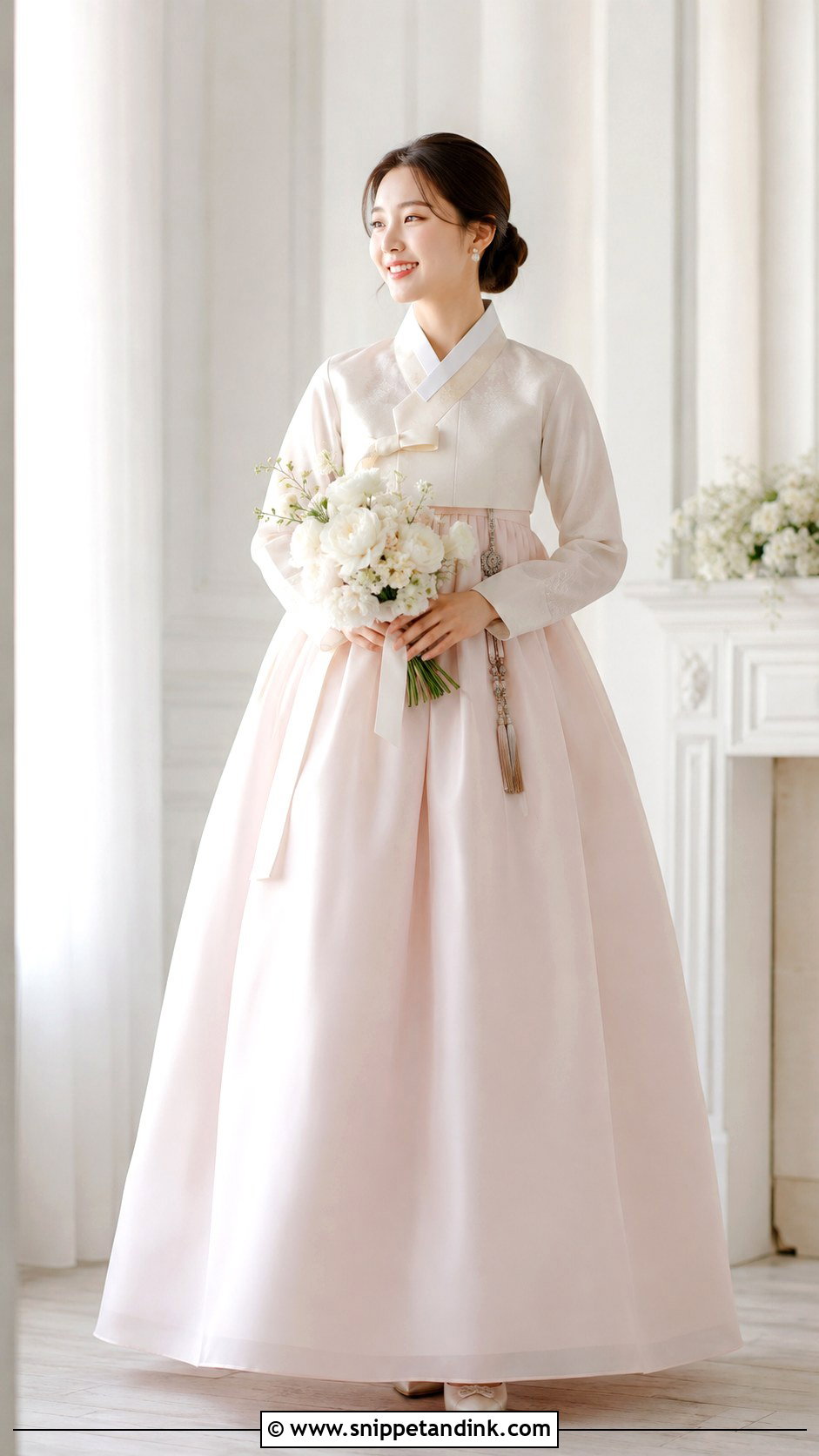 Simple Korean Wedding Dress With Blush Hanbok Dress - Snippet and Ink - 25 Simple Korean Wedding Dress Ideas
