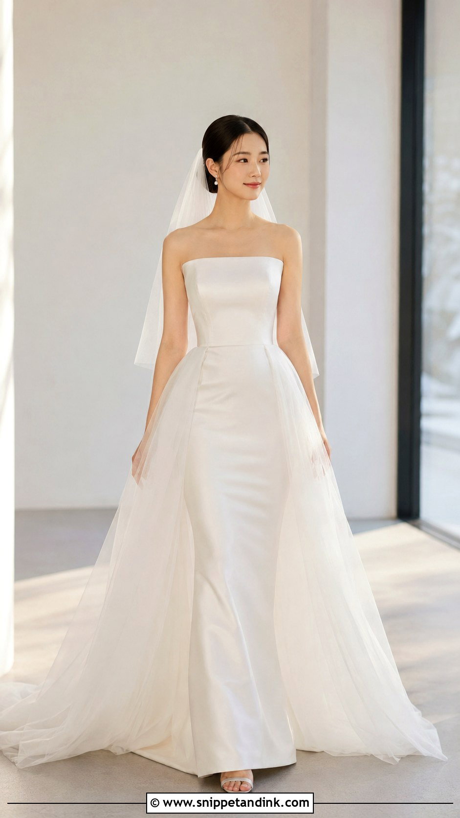 Simple Korean Wedding Dress With Detachable Overskirt - Snippet and Ink - 25 Simple Korean Wedding Dress Ideas