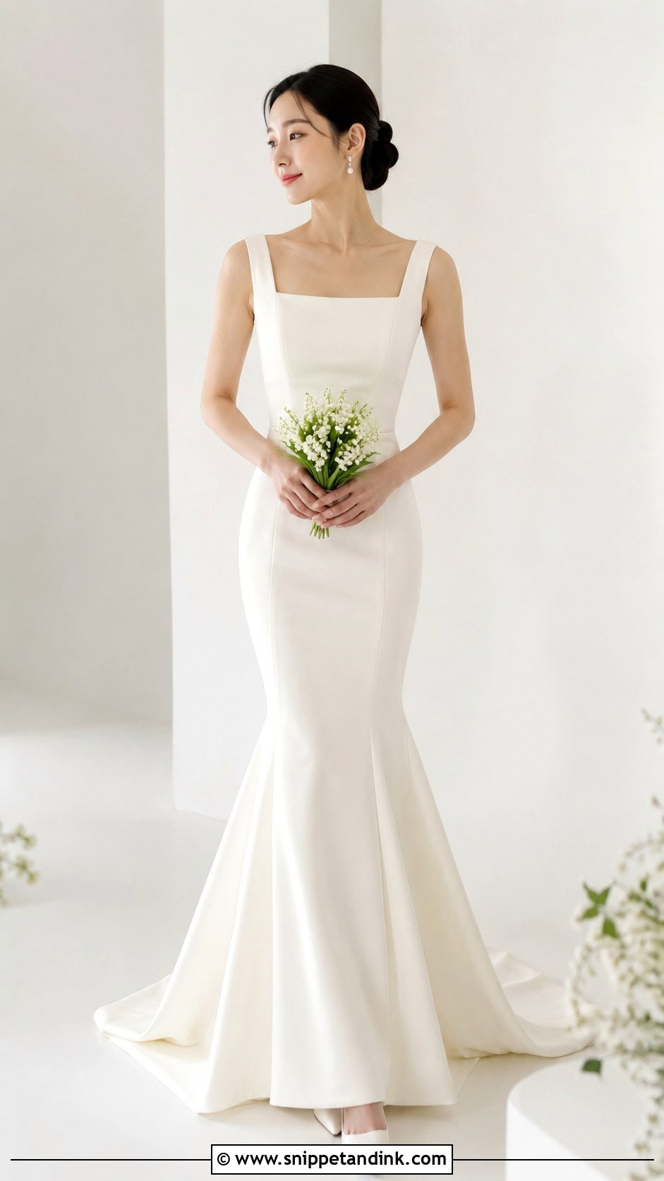 Simple Korean Wedding Dress With Minimal Mermaid Gown - Snippet and Ink - 25 Simple Korean Wedding Dress Ideas