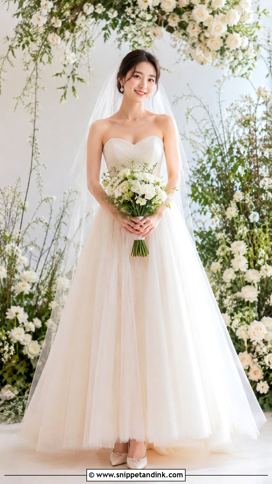 Simple Korean Wedding Dress With Tulle A Line Dress - Snippet and Ink - 25 Simple Korean Wedding Dress Ideas