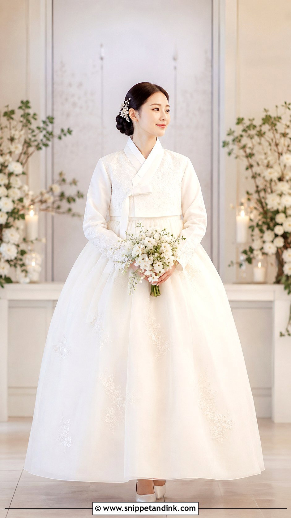 Simple Korean Wedding Dress With White Hanbok Dress - Snippet and Ink - 25 Simple Korean Wedding Dress Ideas