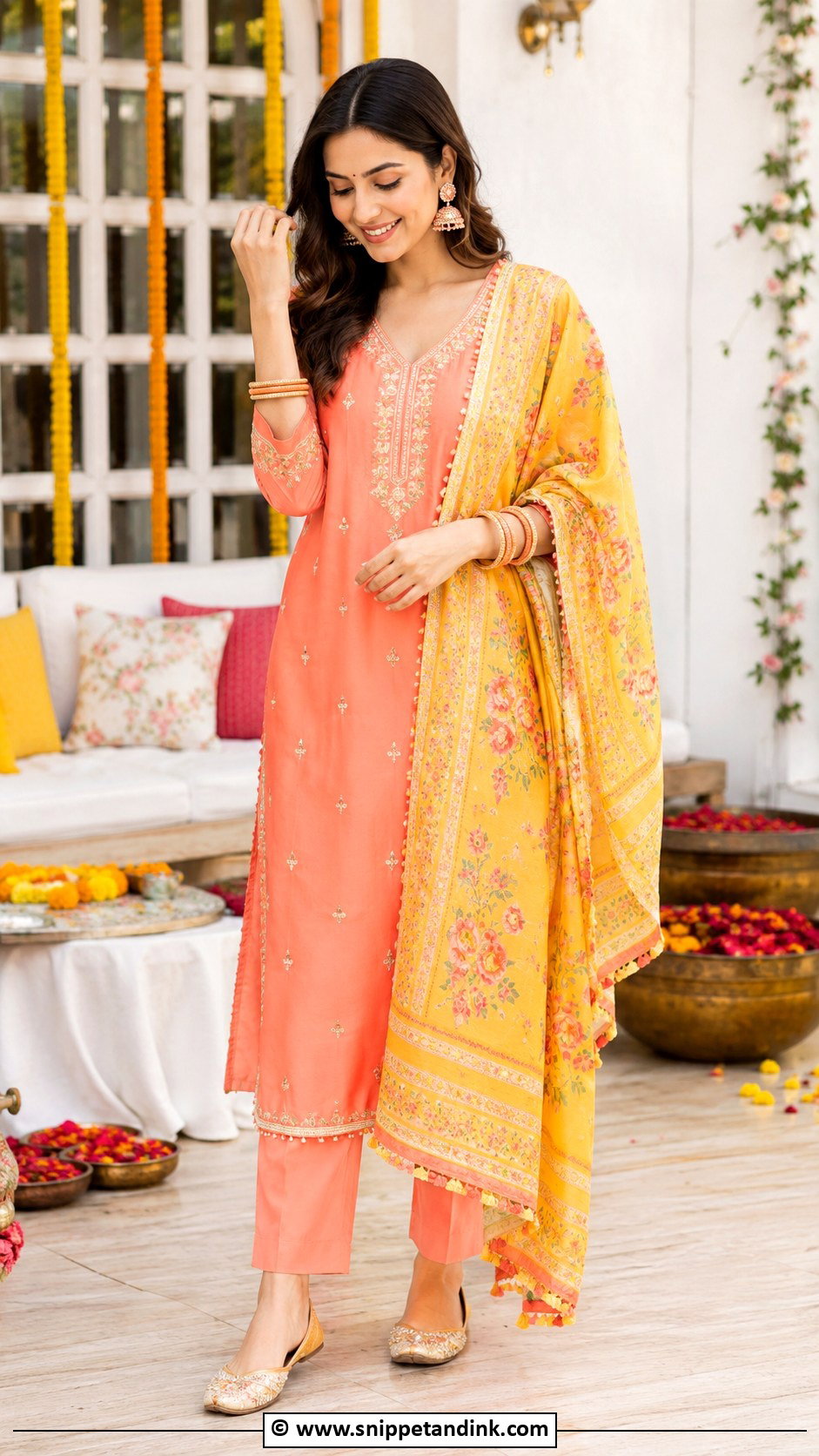 Simple Kurta Set For Mehandi - Snippet and Ink - 25 Mehandi Outfit Ideas