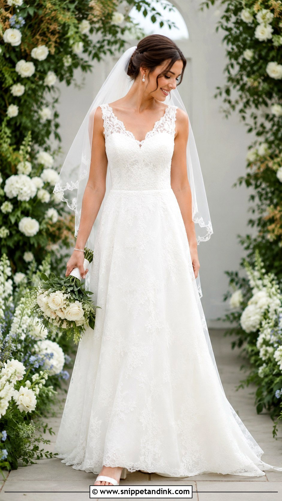Simple Lace A Line Wedding Dress - Snippet and Ink - 30 Simple Lace Wedding Dress Ideas
