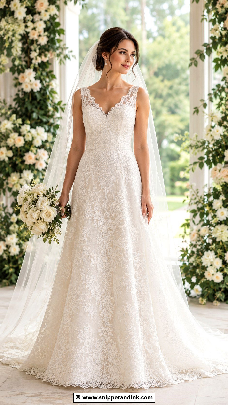 Simple Lace A Line Wedding Dress - Snippet and Ink - 30 Simple Timeless Wedding Dress Ideas