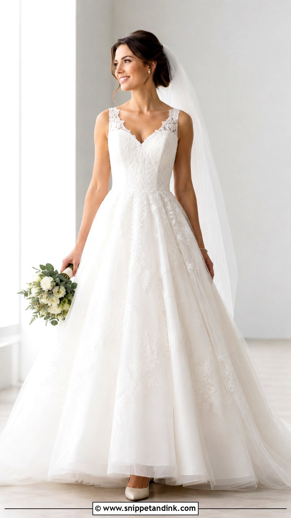 Simple Lace Ballgown Wedding Dress - Snippet and Ink - 25 Wedding Dresses Lace Ballgown