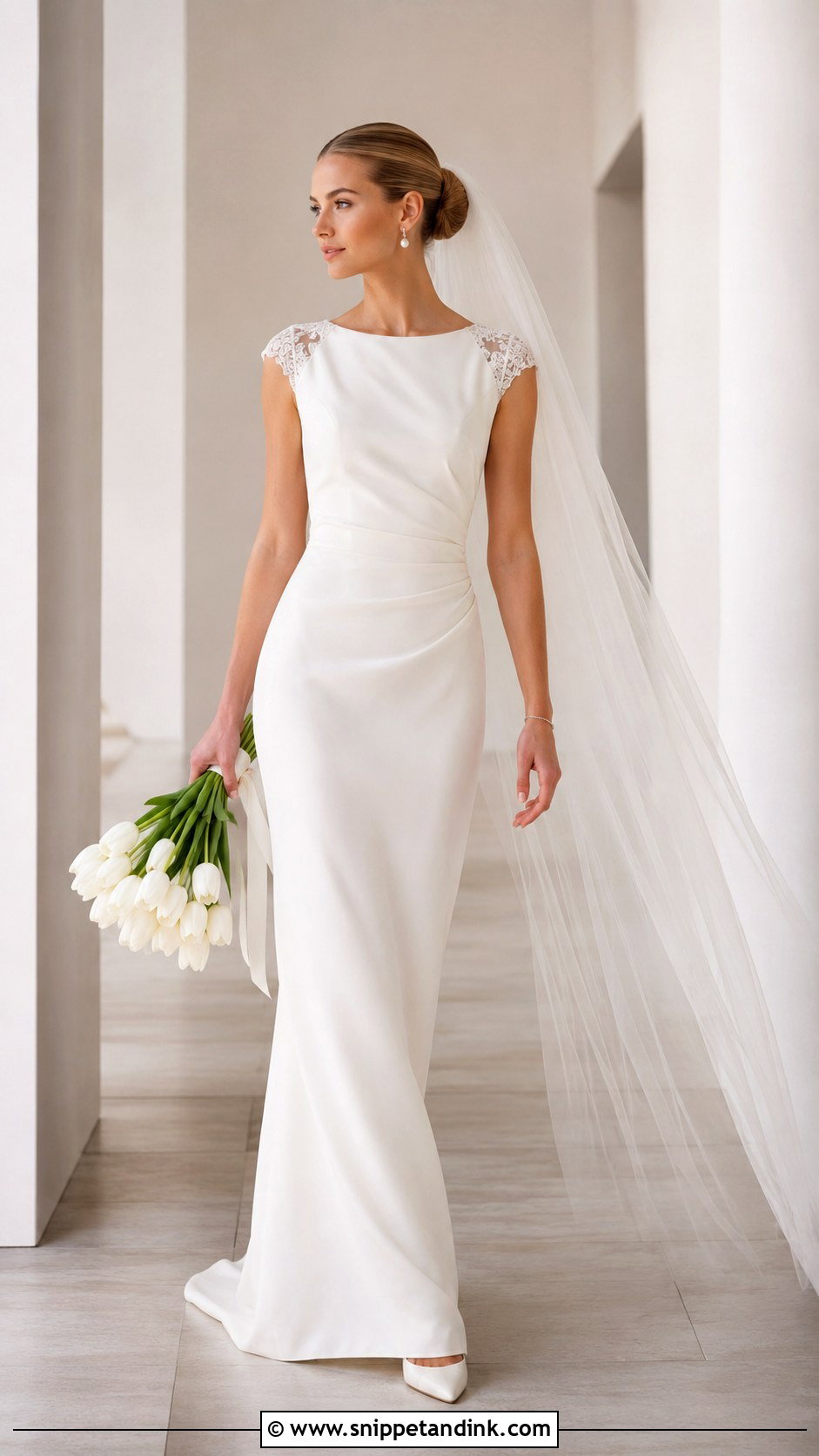 Simple Lace Cap Sleeve Wedding Dress - Snippet and Ink - 20 Lace Cap Sleeve Wedding Dress Ideas