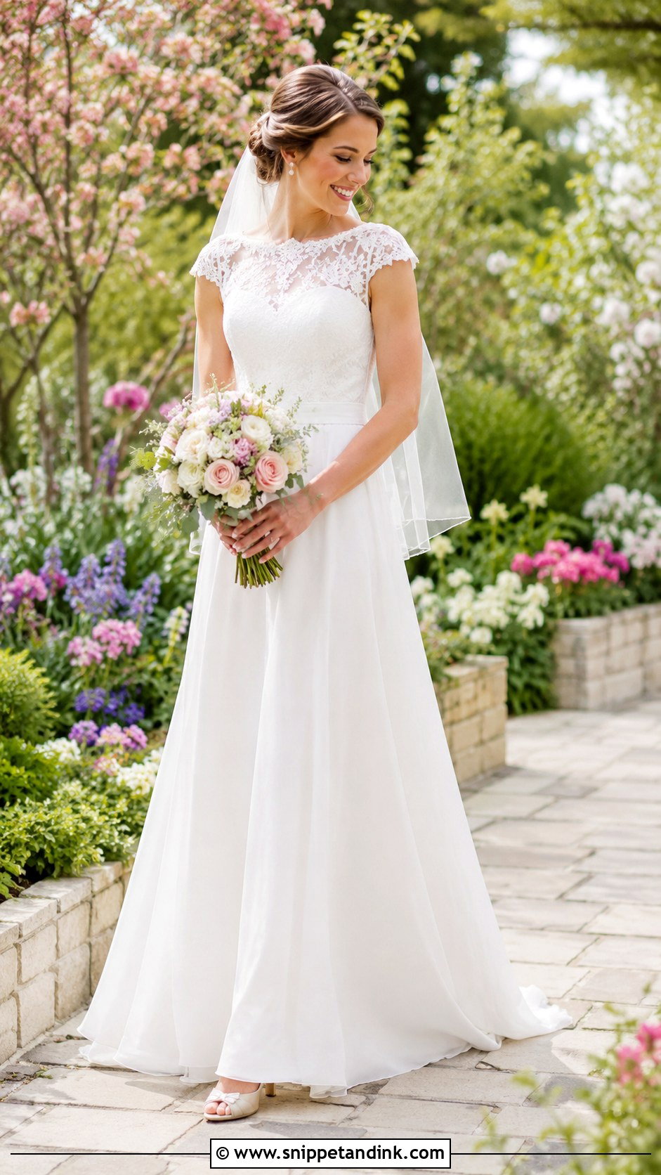 Simple Lace Cap Sleeve Wedding Dress - Snippet and Ink - 30 Simple Lace Wedding Dress Ideas