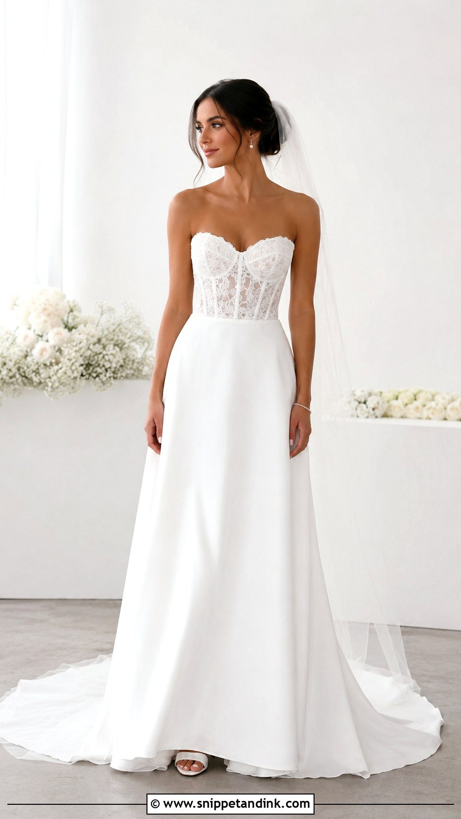 Simple Lace Corset Wedding Dress - Snippet and Ink - 25 Lace Corset Wedding Dress Ideas