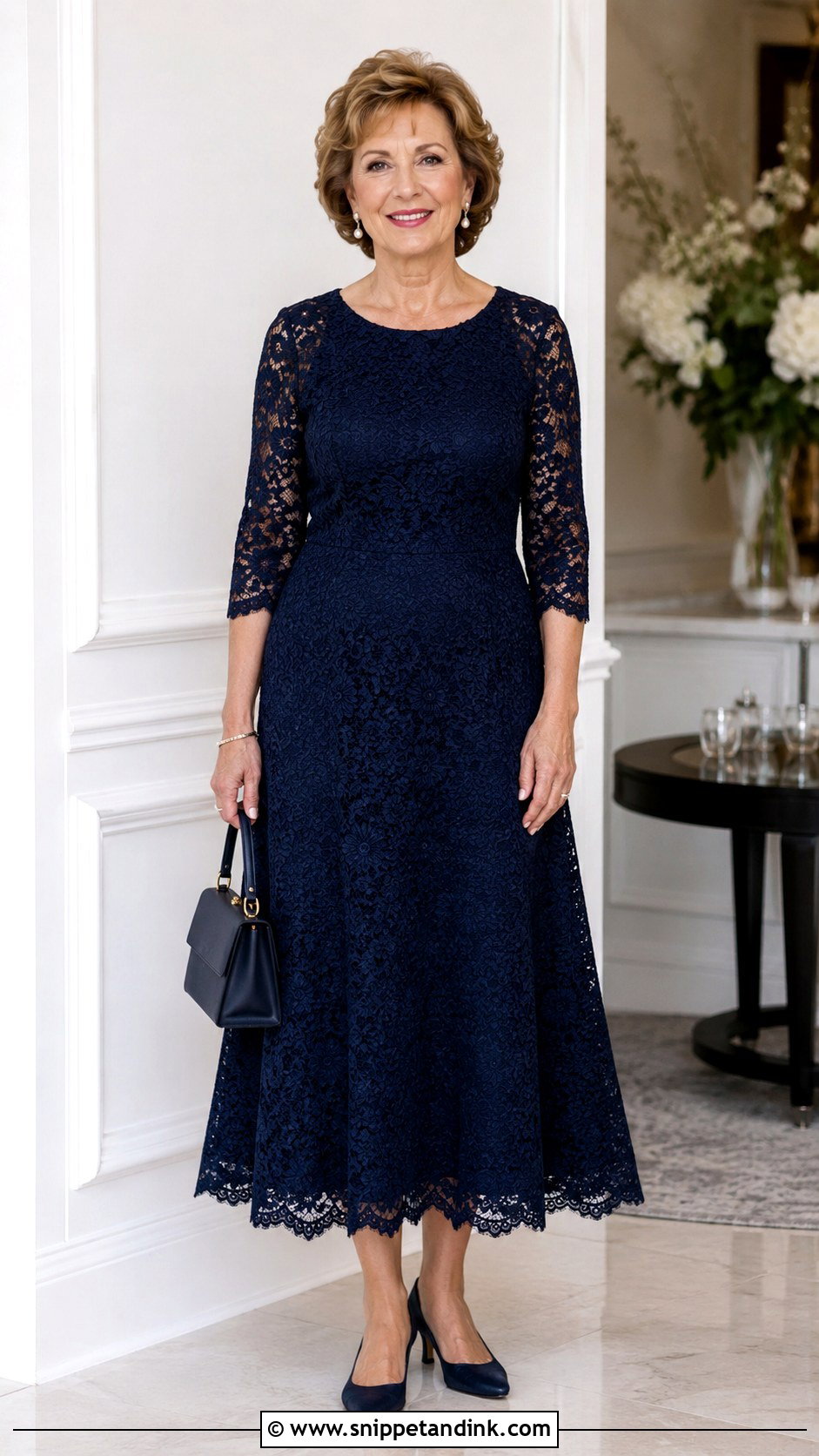 Simple Lace Gown For Mature Ladies - Snippet and Ink - 30 Simple Lace Gown Styles