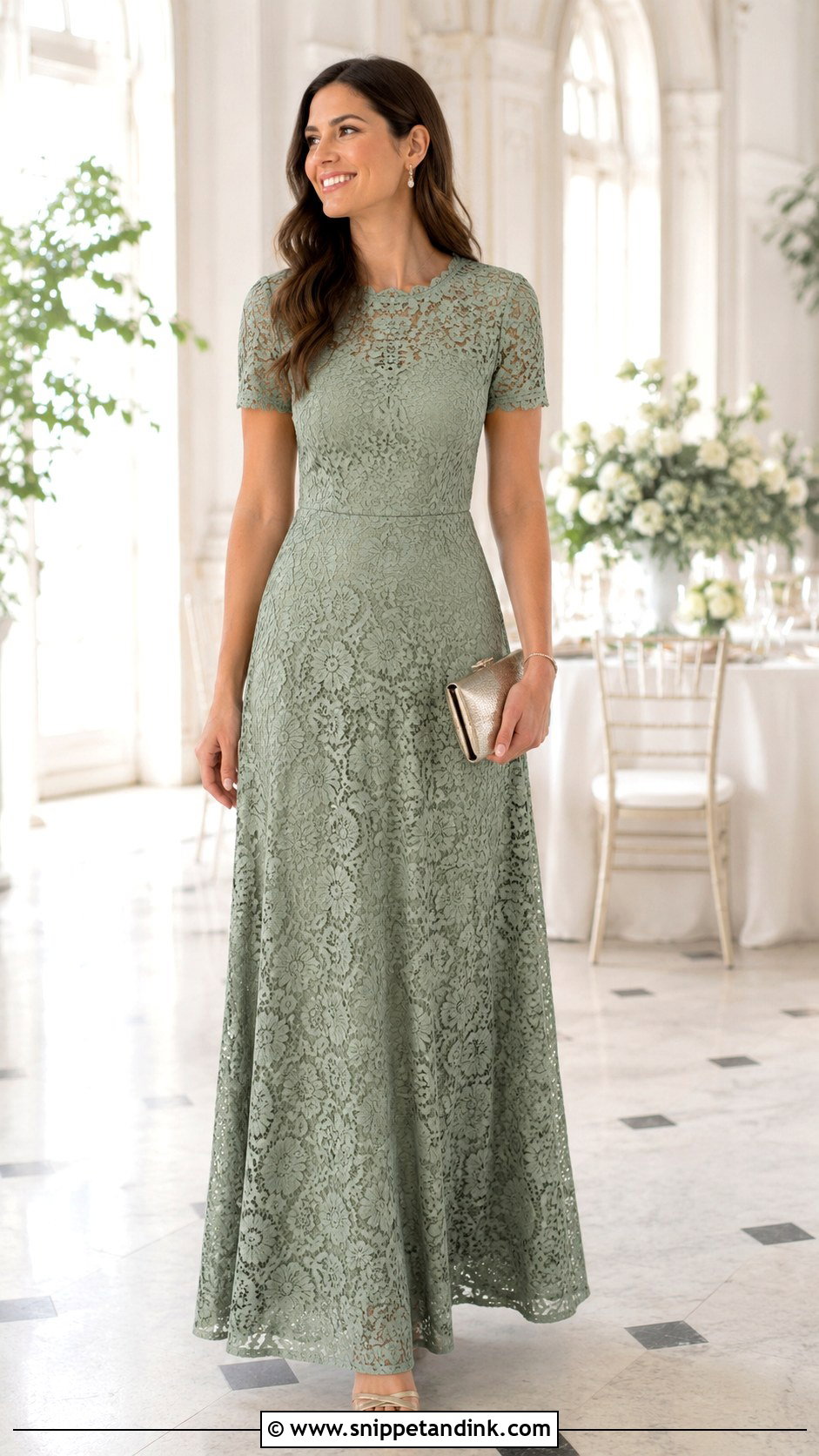 Simple Lace Gown For Wedding Guest - Snippet and Ink - 30 Simple Lace Gown Styles