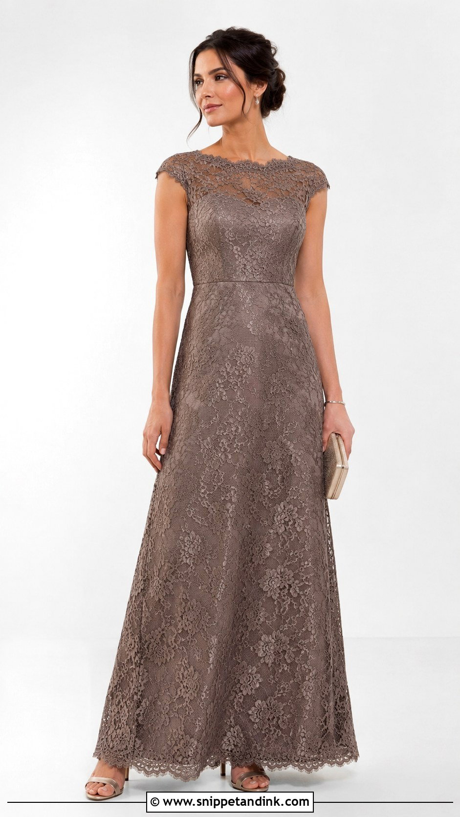 Simple Lace Gown With Satin Lining - Snippet and Ink - 30 Simple Lace Gown Styles