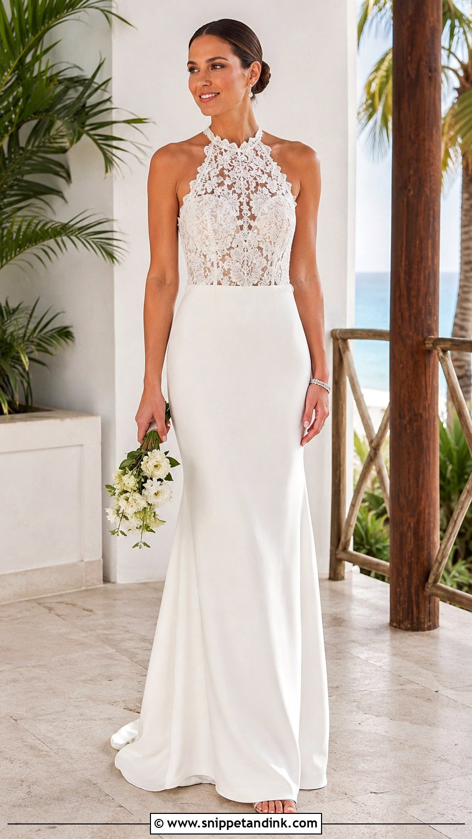 Simple Lace Halter Wedding Dress - Snippet and Ink - 30 Simple Lace Wedding Dress Ideas