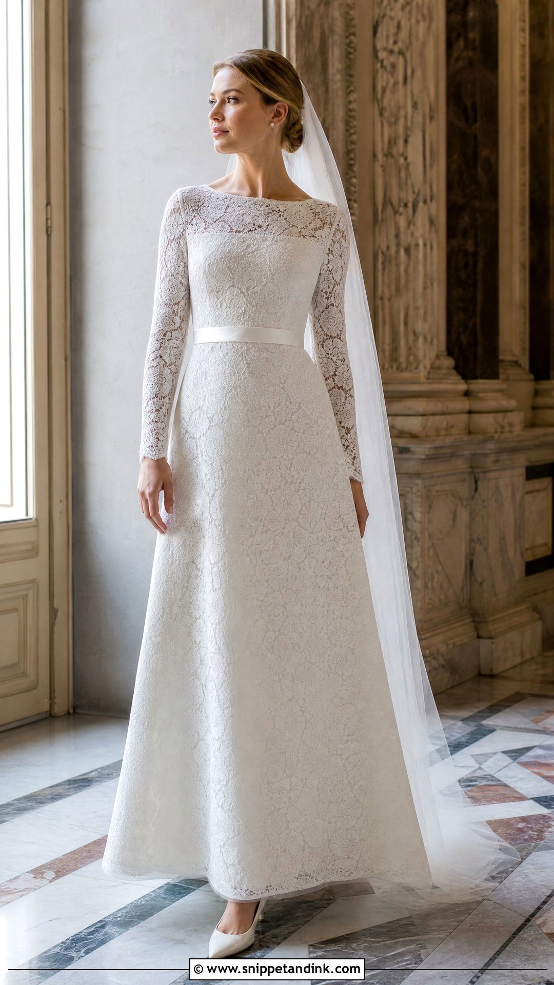 Simple Lace Long Sleeve Wedding Dress - Snippet and Ink - 20 Wedding Dresses Simple Long Sleeve