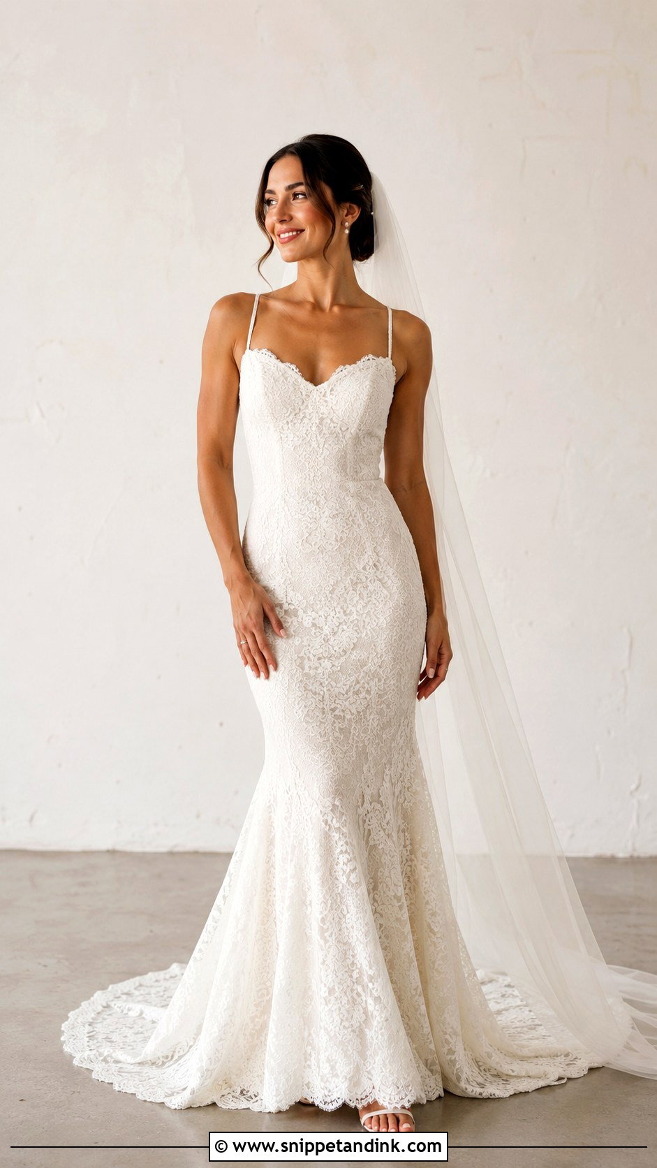Simple Lace Mermaid Wedding Dress - Snippet and Ink - 30 Lace Mermaid Wedding Dress Ideas