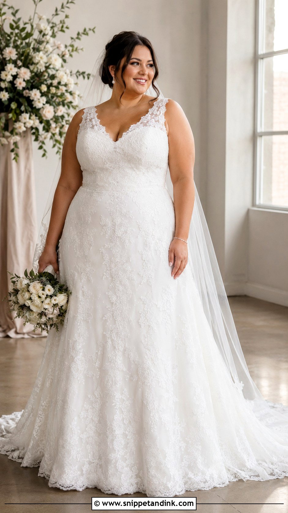 Simple Lace Plus Size Wedding Dress - Snippet and Ink - 30 Simple Lace Wedding Dress Ideas