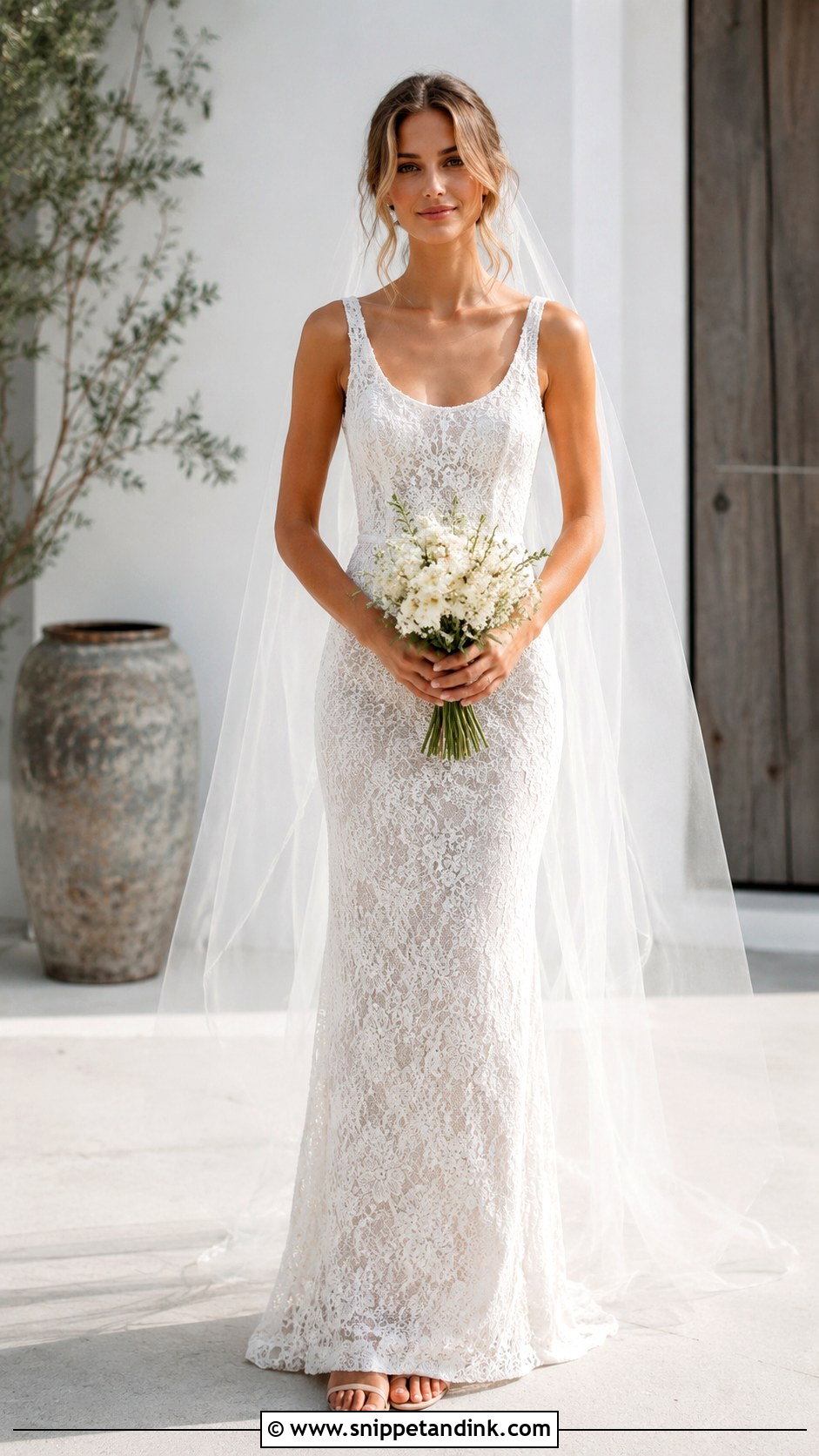 Simple Lace Sheath Wedding Dress - Snippet and Ink - 30 Simple Lace Wedding Dress Ideas