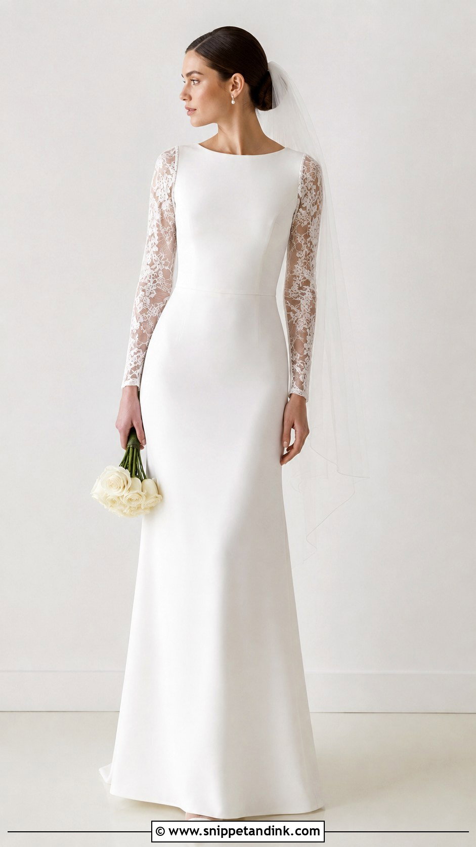 Simple Lace Sleeve Wedding Dress - Snippet and Ink - 25 Lace Sleeves Wedding Dresses