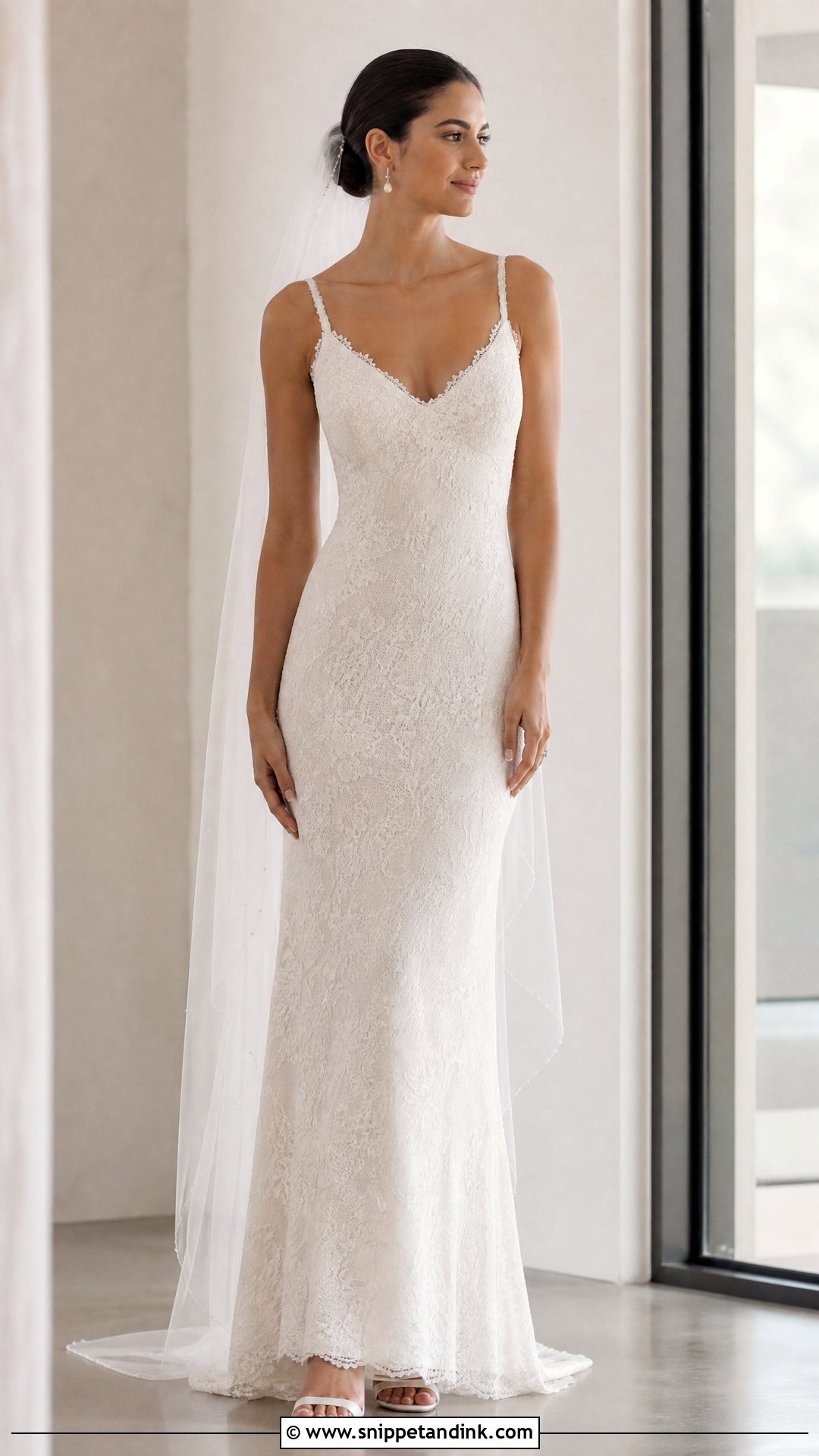 Simple Lace Slip Wedding Dress - Snippet and Ink - 20 Simple Lace Wedding Dresses