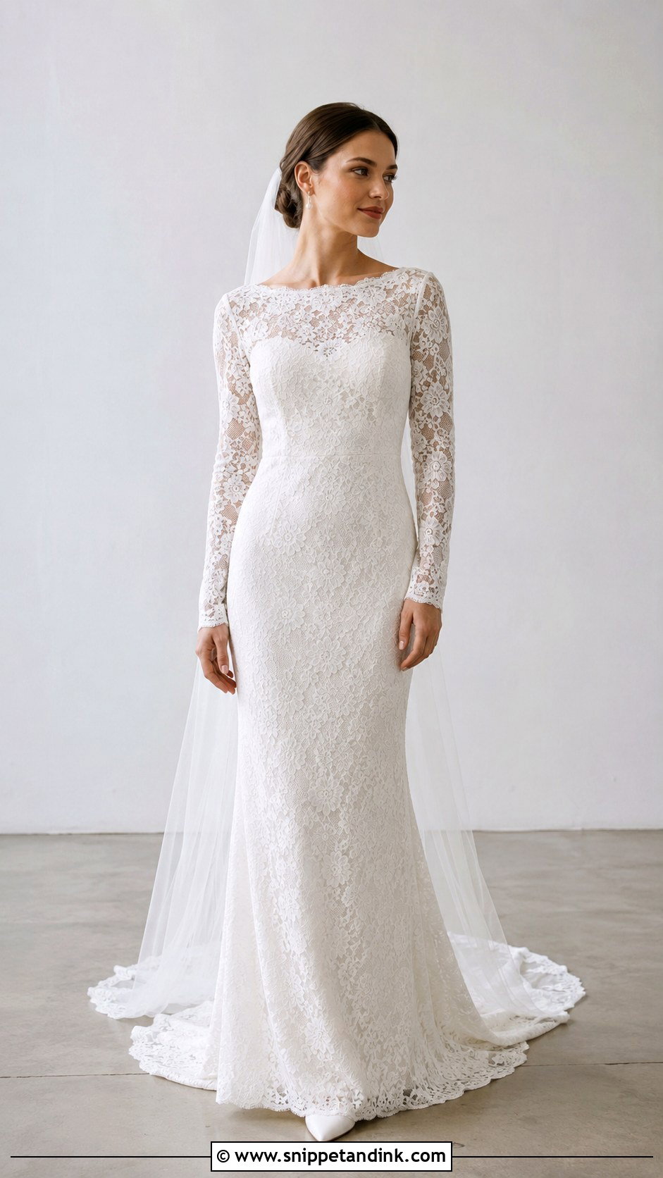 Simple Lace Wedding Dress - Snippet and Ink - 25 Modest Lace Wedding Dresses