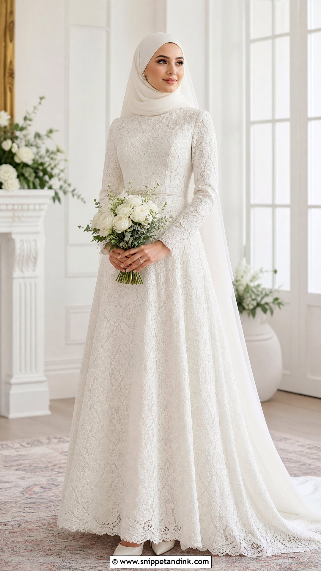 Simple Lace Wedding Dress Hijab - Snippet and Ink - 25 Simple Wedding Dress Hijab Ideas
