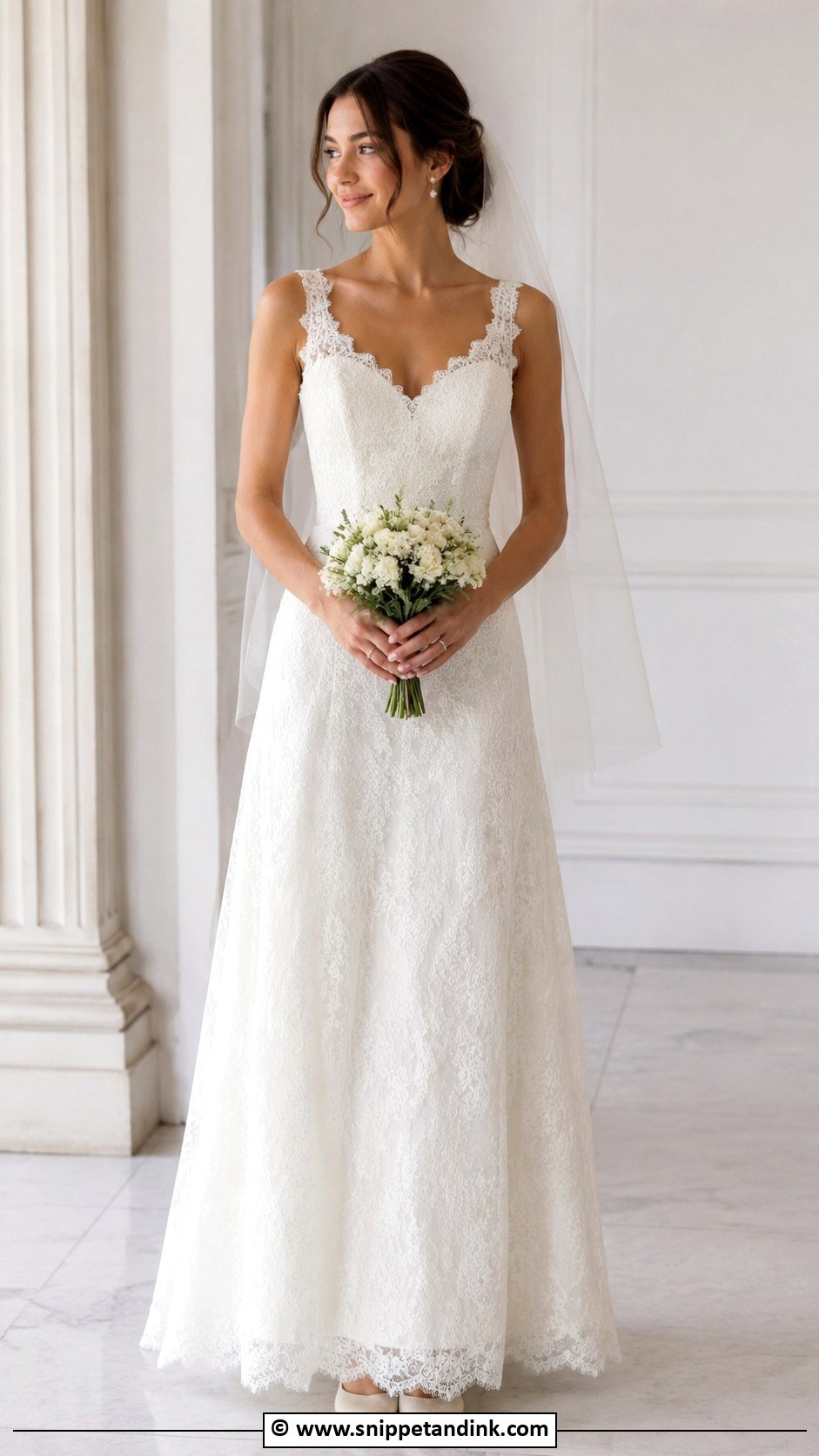 Simple Lace Wedding Gown - Snippet and Ink - 25 Lace Wedding Gown Ideas