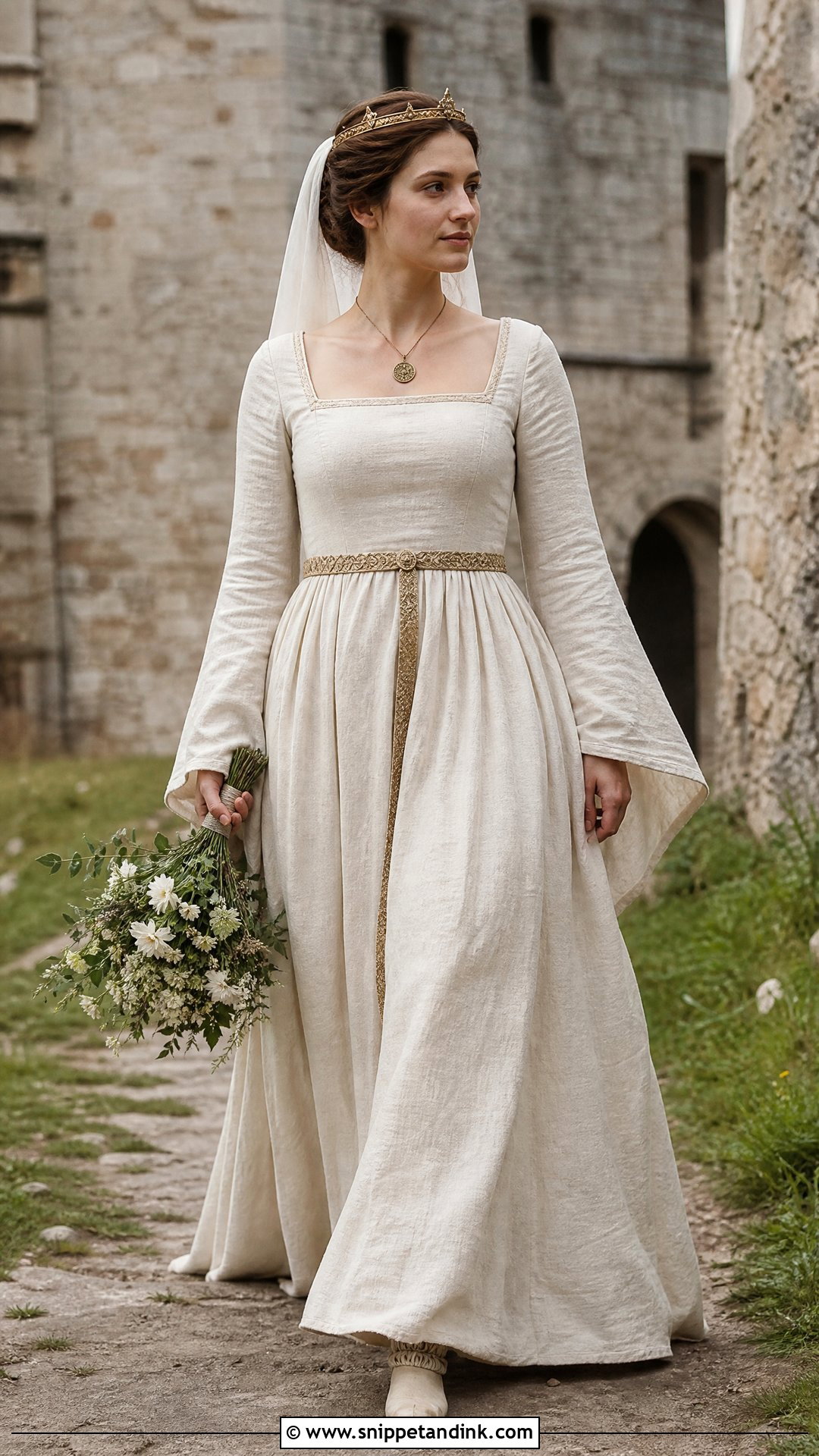 Simple Linen Medieval Queen Wedding Dress - Snippet and Ink - 20 Medieval Queen Wedding Dress Ideas