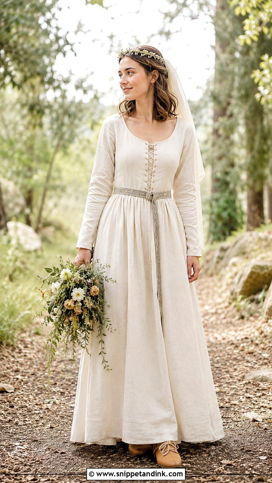 Simple Linen Medieval Wedding Dress - Snippet and Ink - 20 Medieval Wedding Dresses