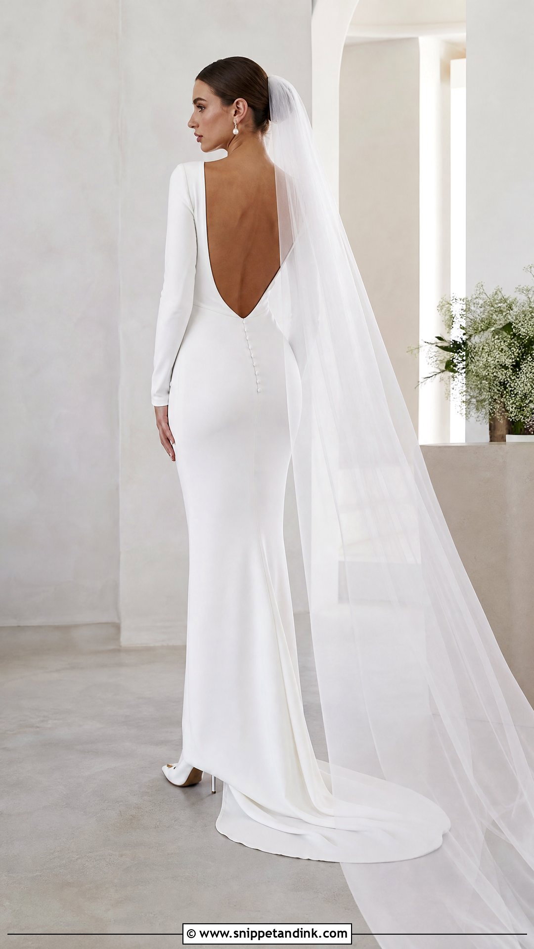 Simple Long Sleeve Backless Wedding Dress - Snippet and Ink - 25 Simple Long Sleeve Wedding Dress Ideas