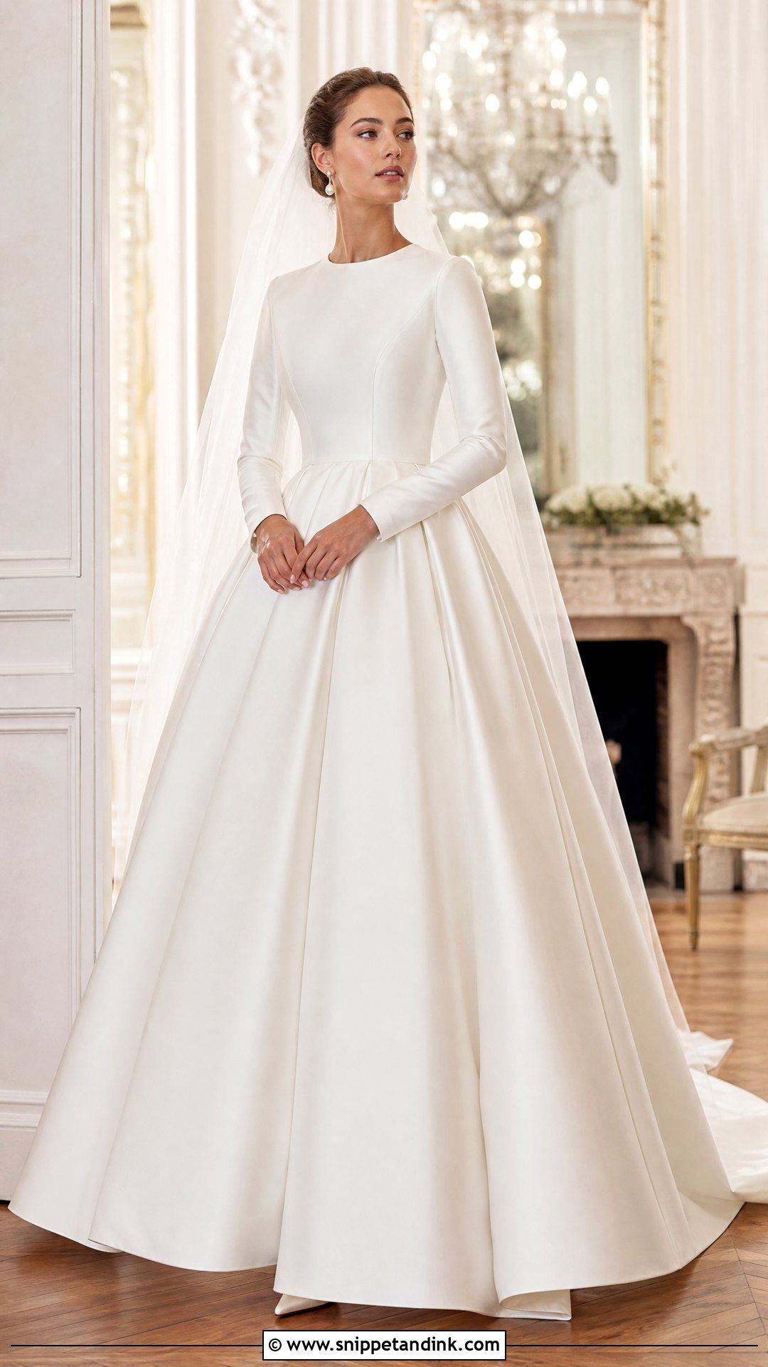 Simple Long Sleeve Ball Gown Wedding Dress - Snippet and Ink - 25 Simple Long Sleeve Wedding Dress Ideas