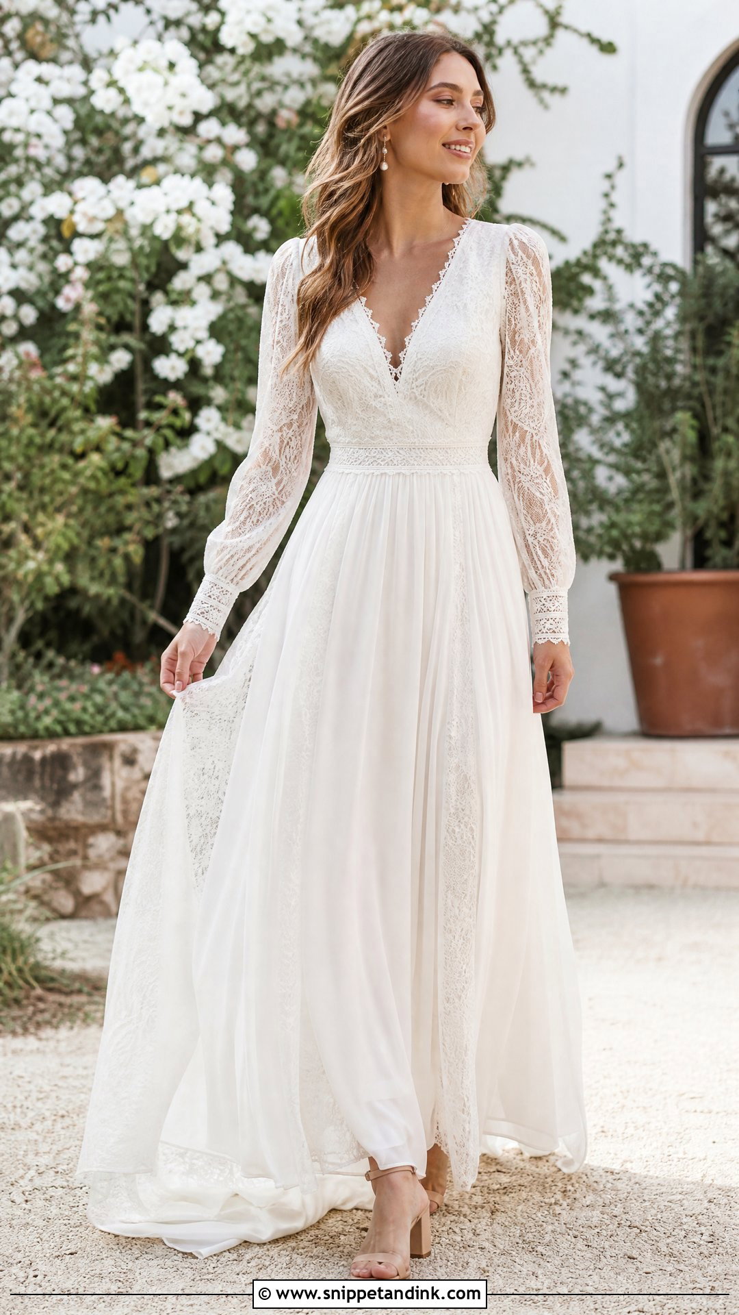 Simple Long Sleeve Boho Wedding Dress - Snippet and Ink - 25 Simple Long Sleeve Wedding Dress Ideas