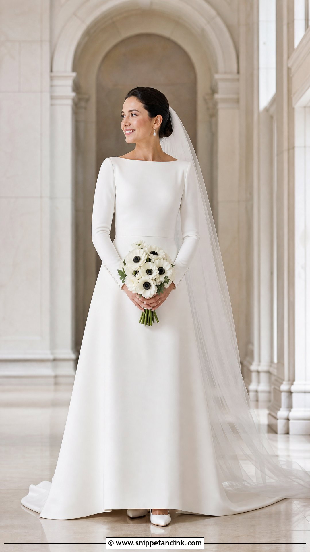 Simple Long Sleeve Bridal Gown - Snippet and Ink - 20 Simple Bridal Gowns