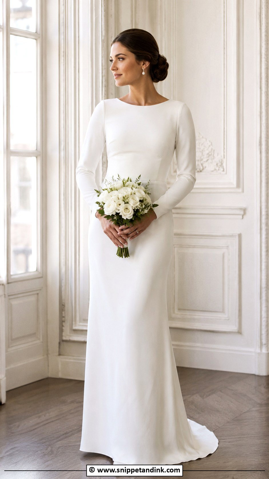 Simple Long Sleeve Bride Dress - Snippet and Ink - 35 Simple Bride Dress Ideas