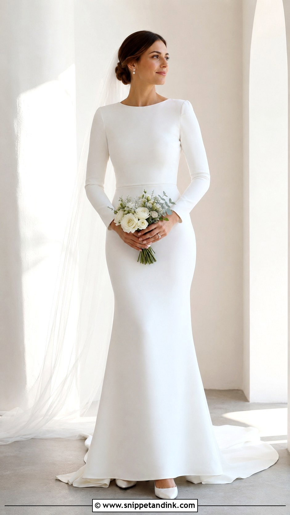 Simple Long Sleeve Christian Bridal Gown - Snippet and Ink - 30 Christian Bridal Gown Ideas