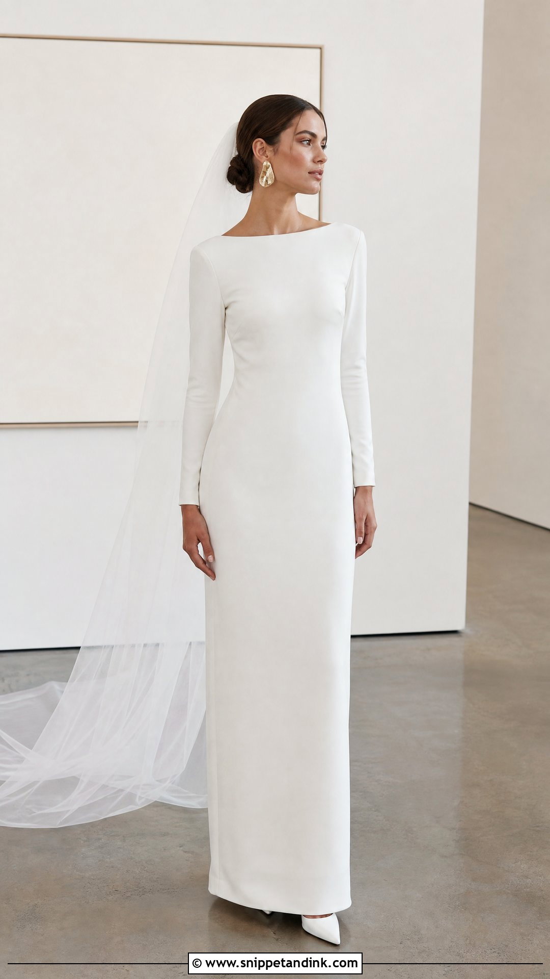 Simple Long Sleeve Column Wedding Dress - Snippet and Ink - 25 Simple Long Sleeve Wedding Dress Ideas
