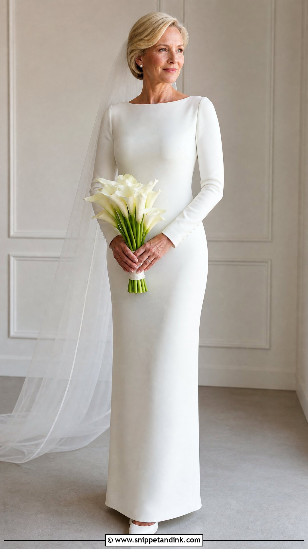 Simple Long Sleeve Column Wedding Gown - Snippet and Ink - 20 Wedding Gown Simple Elegant Ideas