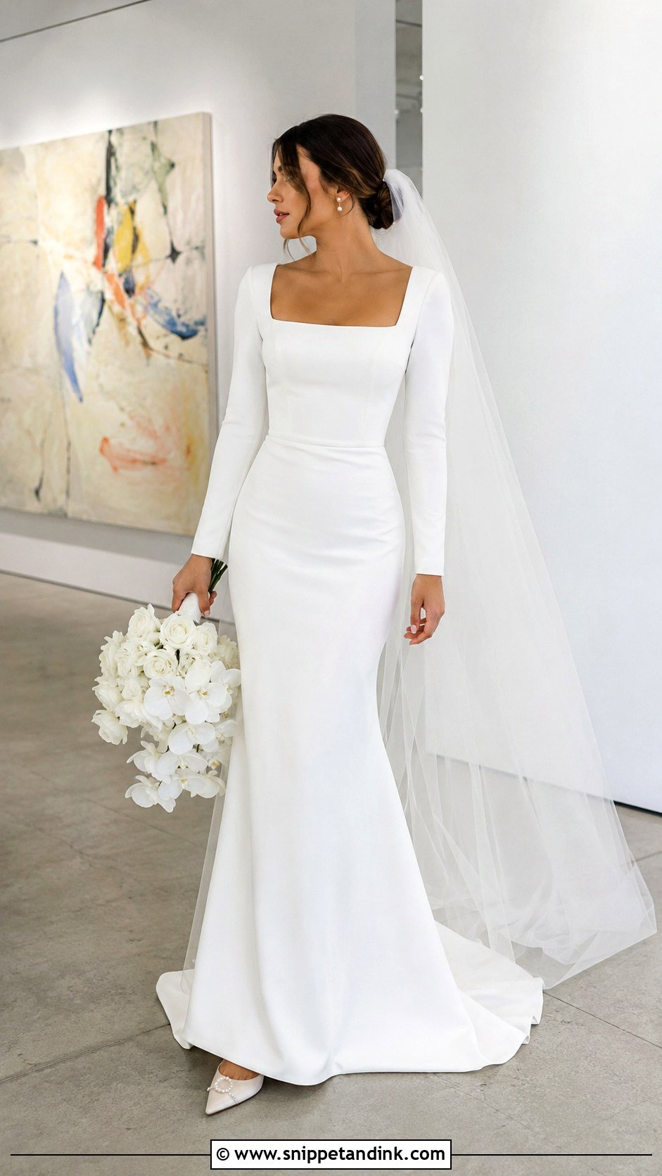 Simple Long Sleeve Fitted Wedding Dress - Snippet and Ink - 20 Long Sleeve Fitted Wedding Dress Ideas