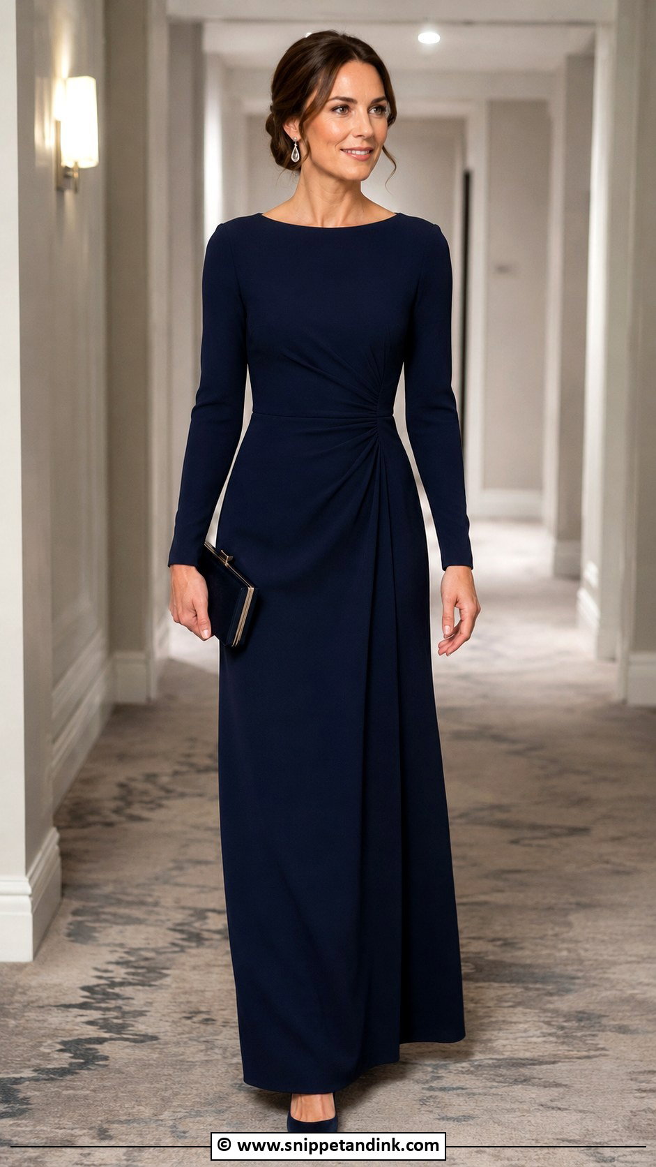 Simple Long Sleeve Gown With Pumps - Snippet and Ink - 30 Simple Gown Styles