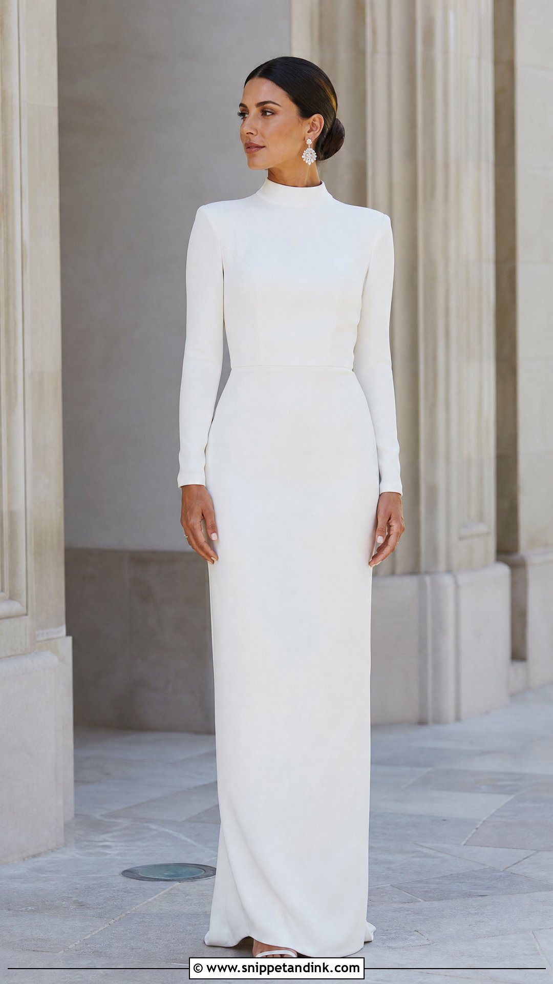 Simple Long Sleeve High Neck Wedding Dress - Snippet and Ink - 25 Simple Long Sleeve Wedding Dress Ideas
