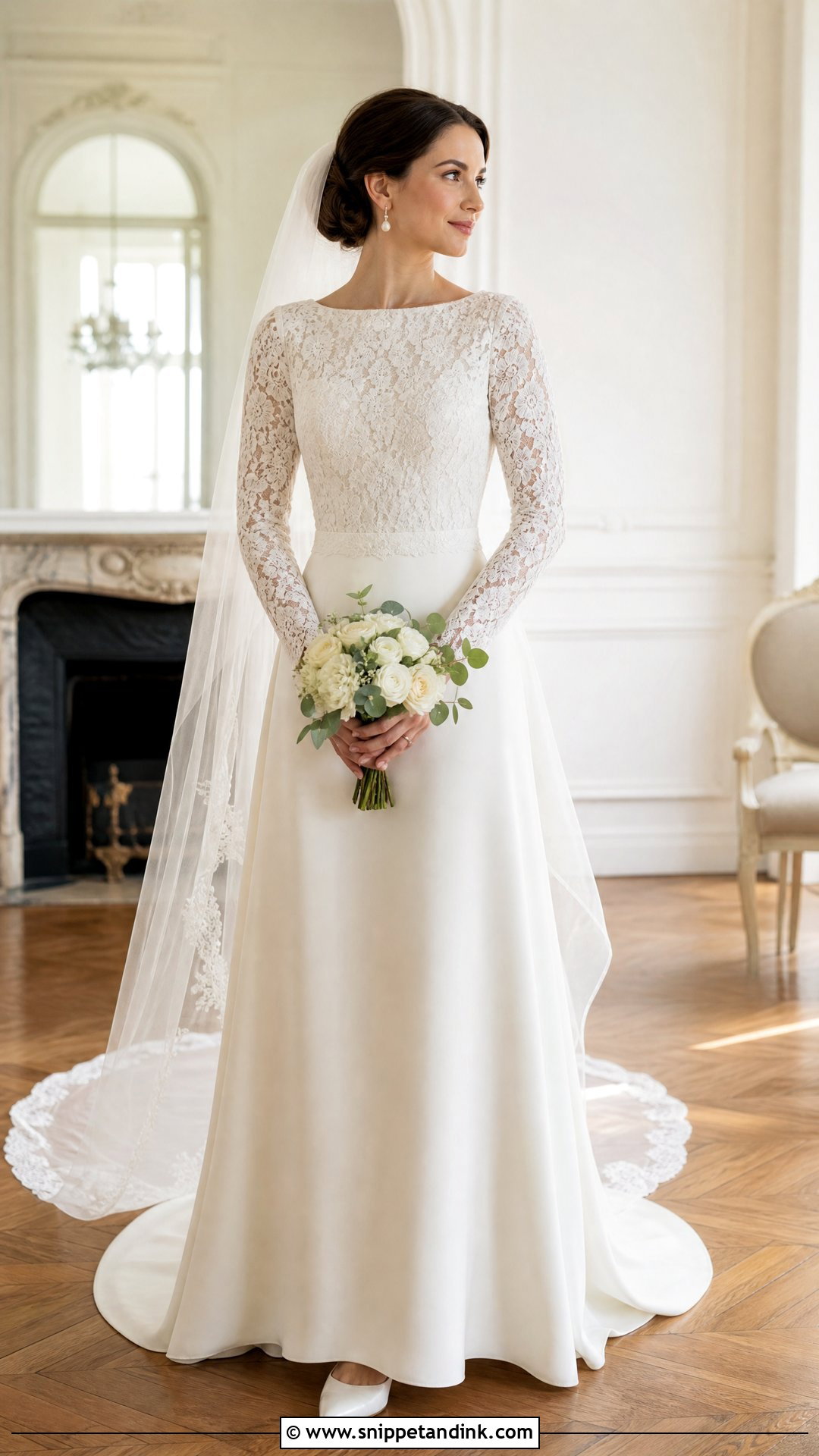 Simple Long Sleeve Lace Wedding Dress - Snippet and Ink - 20 Simple Lace Wedding Dresses