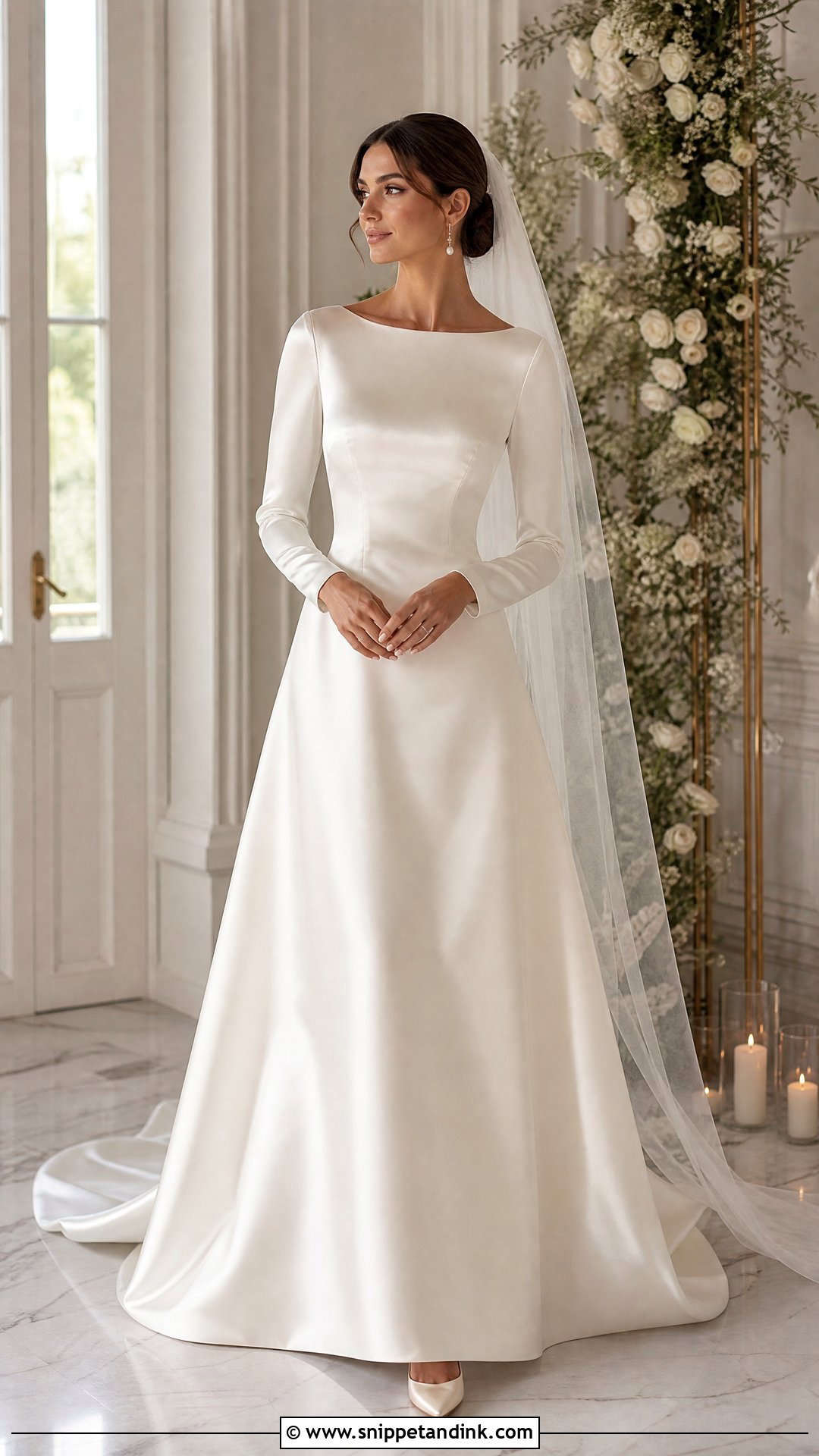 Simple Long Sleeve Satin Wedding Dress - Snippet and Ink - 25 Simple Long Sleeve Wedding Dress Ideas