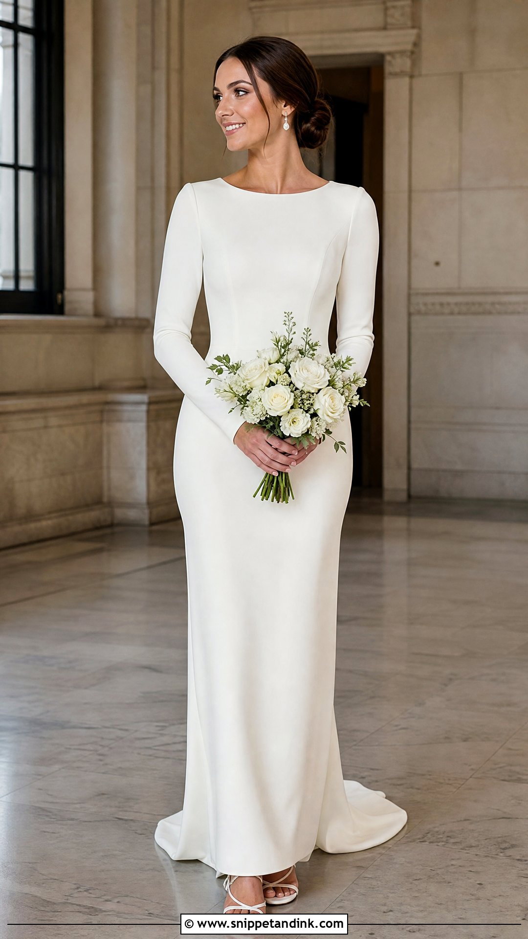 Simple Long Sleeve Sheath Wedding Dress - Snippet and Ink - 25 Simple Long Sleeve Wedding Dress Ideas