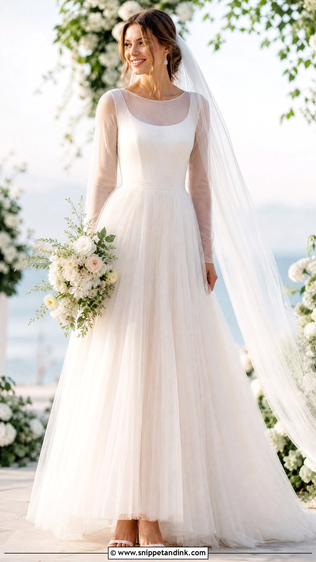 Simple Long Sleeve Tulle Wedding Dress - Snippet and Ink - 25 Simple Long Sleeve Wedding Dress Ideas