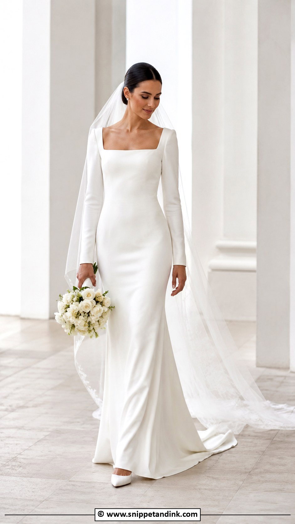 Simple Long Sleeve Wedding Dress - Snippet and Ink - 30 Timeless Elegant Wedding Dress Ideas