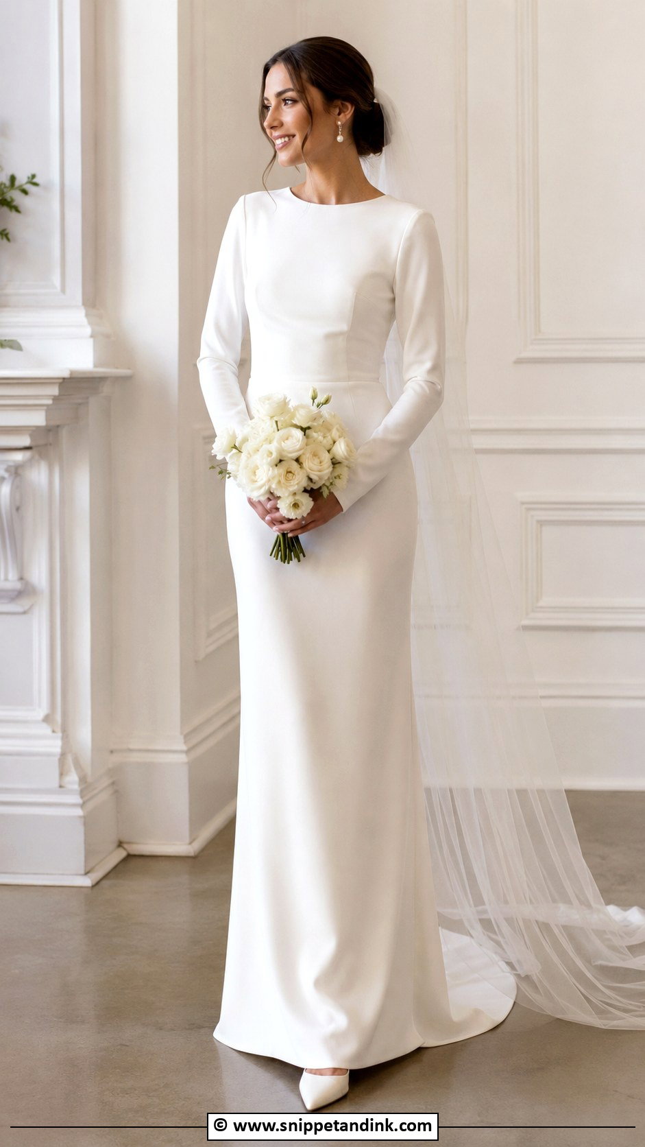 Simple Long Sleeve Wedding Dress - Snippet and Ink - 35 Simple Wedding Dresses