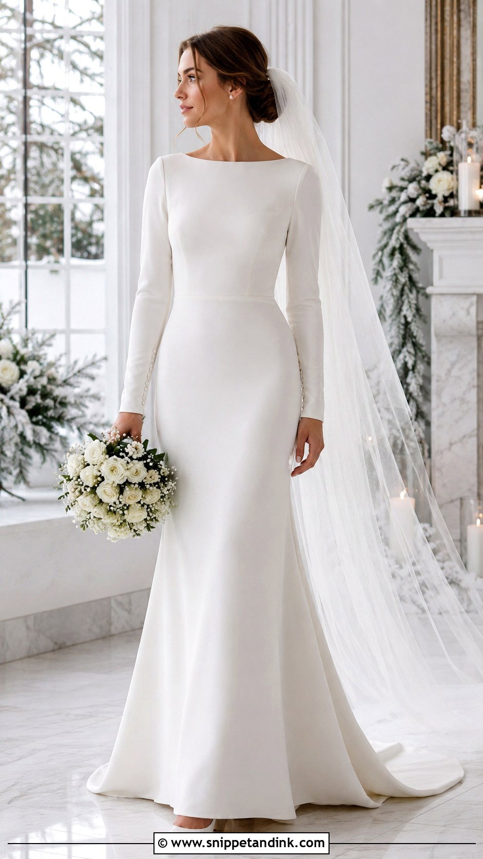 Simple Long Sleeve Wedding Dress - Snippet and Ink - 20 Simplistic Wedding Dress Ideas
