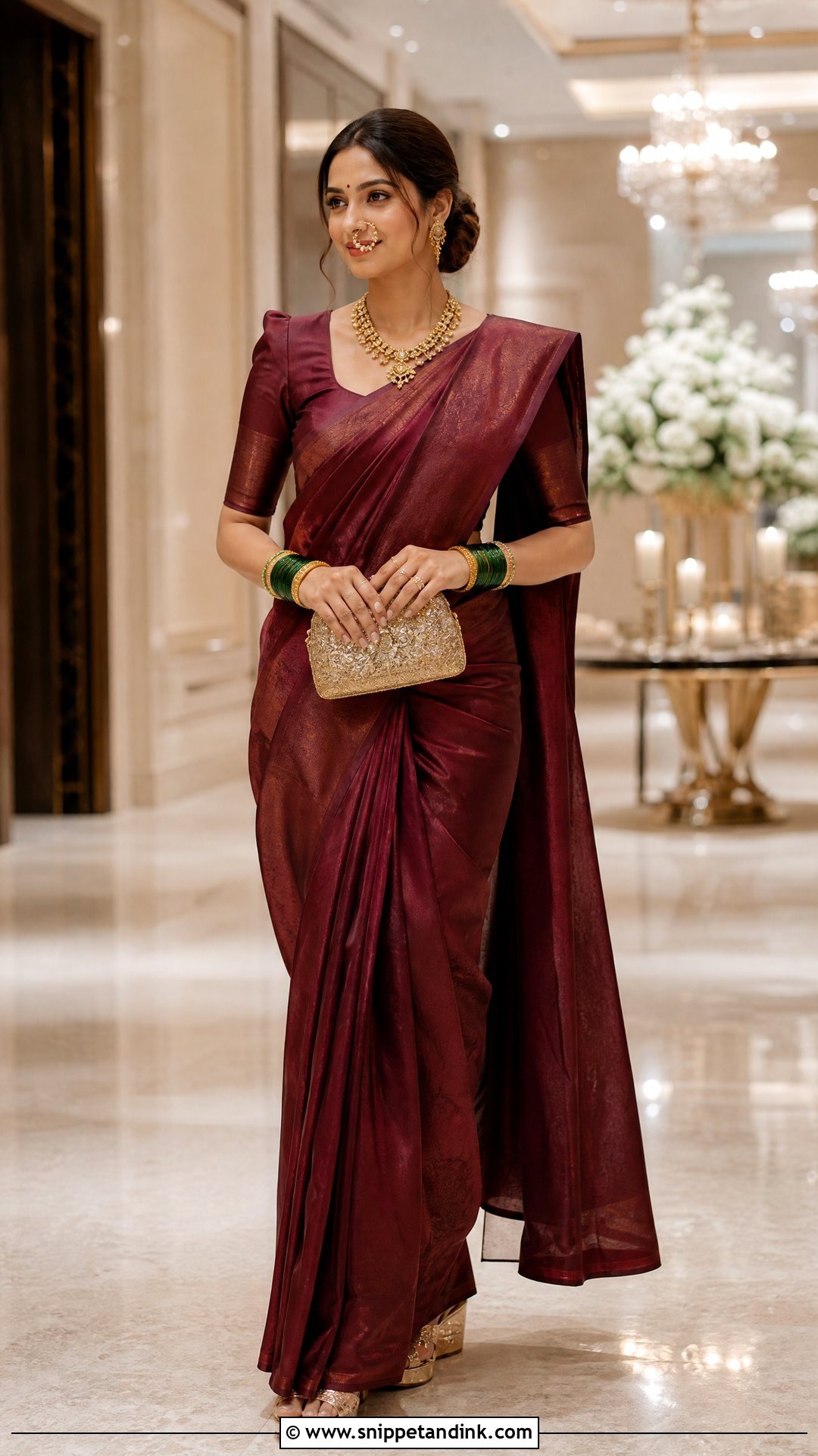 Simple Marathi Bride Reception Look - Snippet and Ink - 20 Simple Marathi Bride Look Ideas