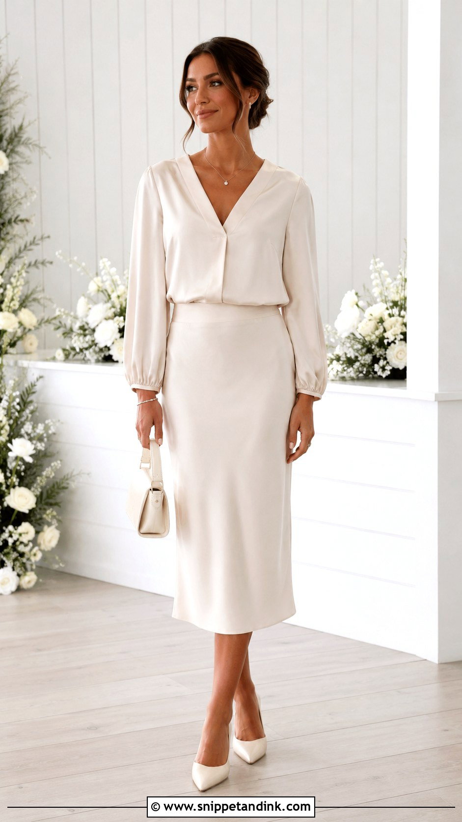 Simple Marriage Outfit With Monochrome Midi Set - Snippet and Ink - 25 Marriage Outfit Ideas