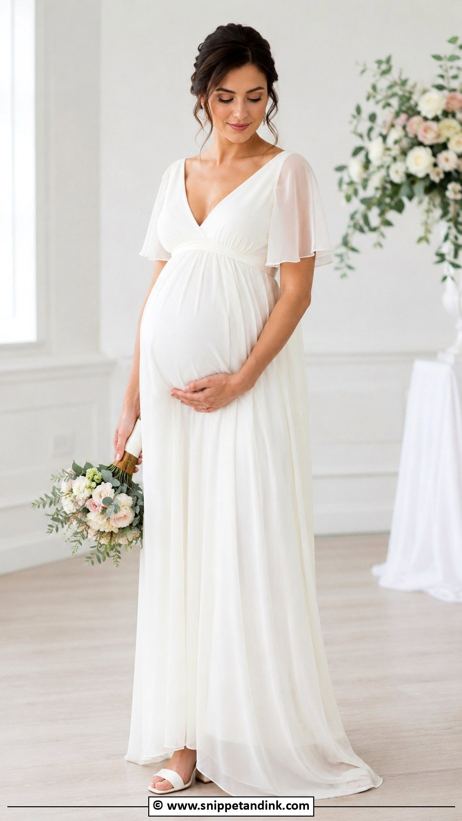Simple Maternity Wedding Gown - Snippet and Ink - 30 Simple Wedding Gowns