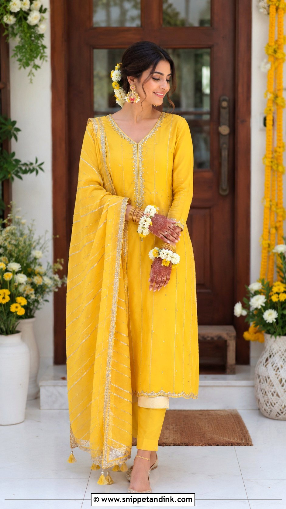 Simple Mehandi Dress for Bride - Snippet and Ink - 25 Mehandi Dress for Bride Ideas