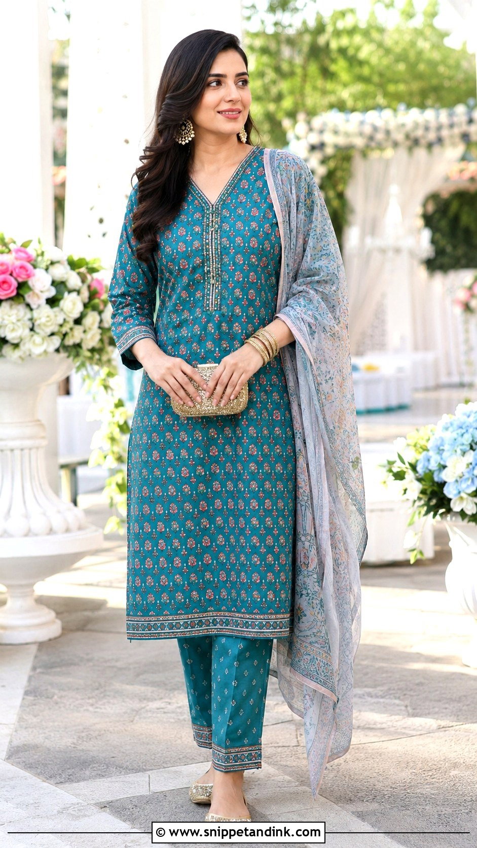 Simple Mehendi Guest Outfit - Snippet and Ink - 30 Mehendi Dress Outfits
